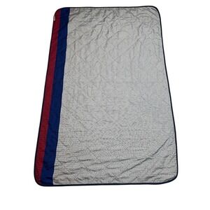 British Airways World Traveller Plus Quilted Blanket Herringbone Navy Red 65X43"